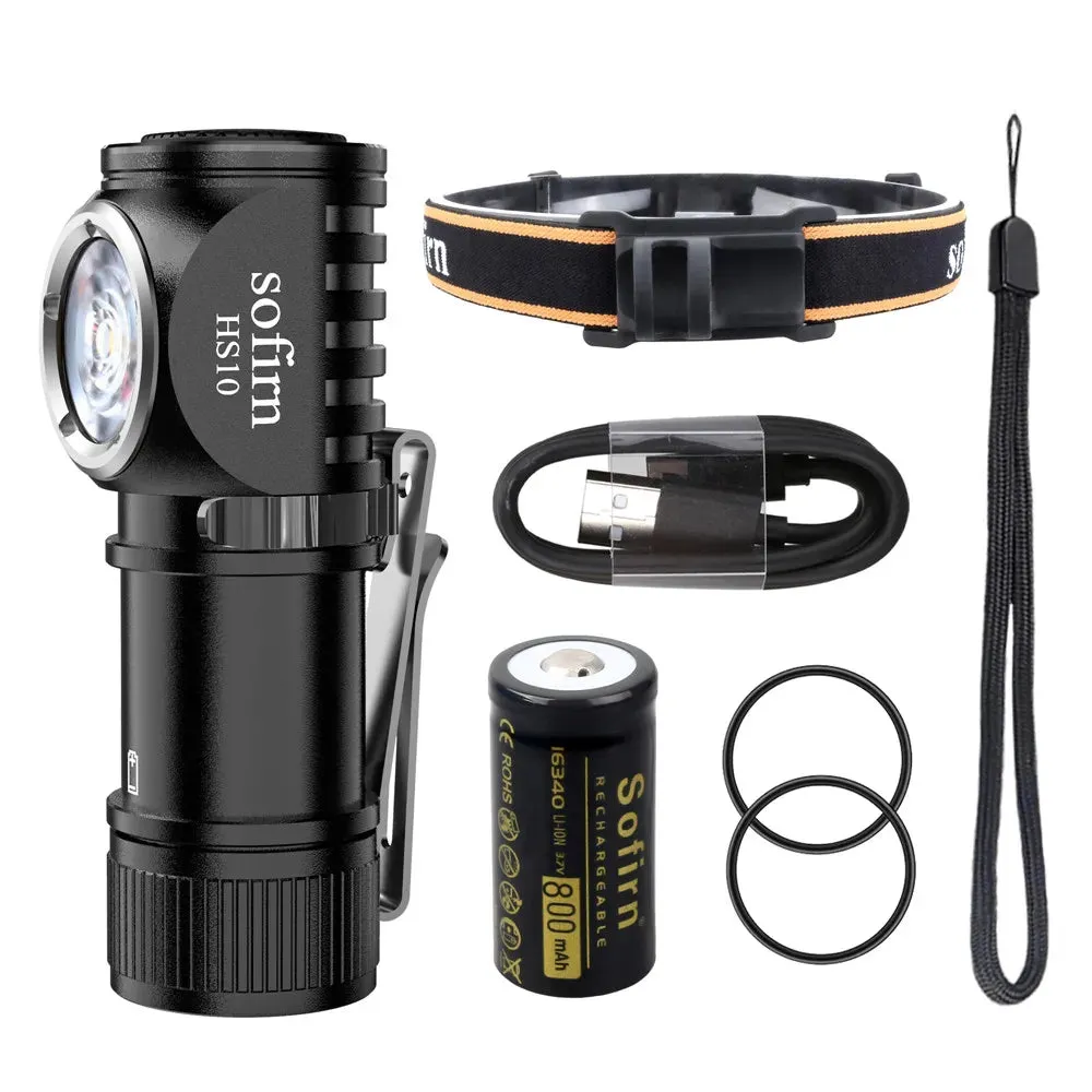 Mini USB-C Rechargeable Headlamp 1100lm 90 CRI Angle Flashlight with TIR Optics and Magnetic Tail