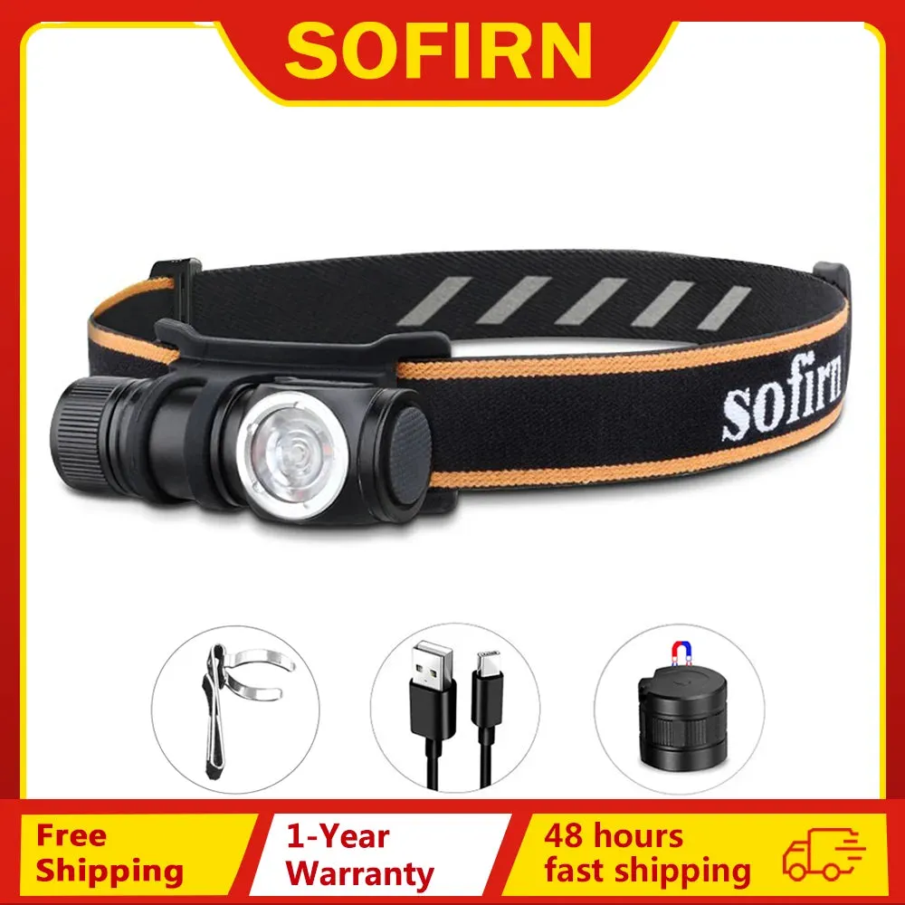 Mini USB-C Rechargeable Headlamp 1100lm 90 CRI Angle Flashlight with TIR Optics and Magnetic Tail