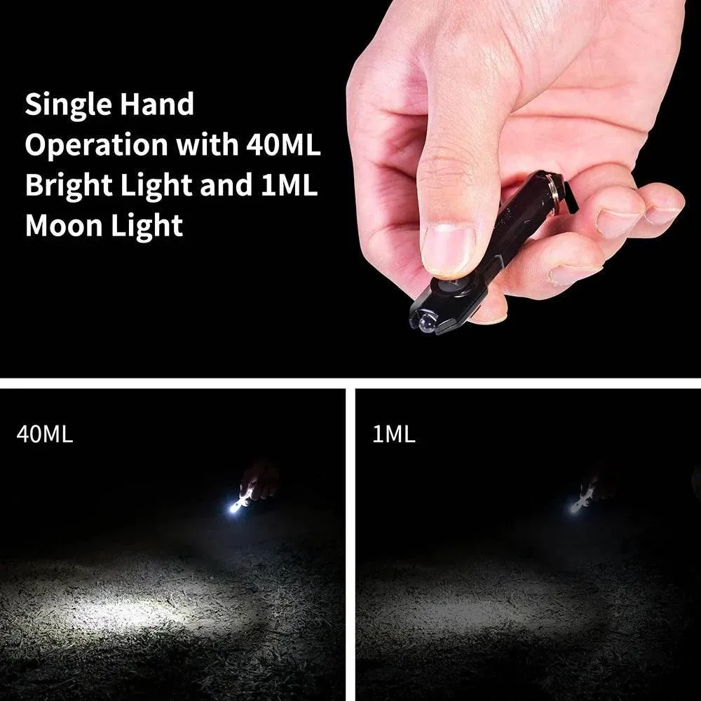 Mini USB Rechargeable LED Keychain Flashlight - Compact Portable Light