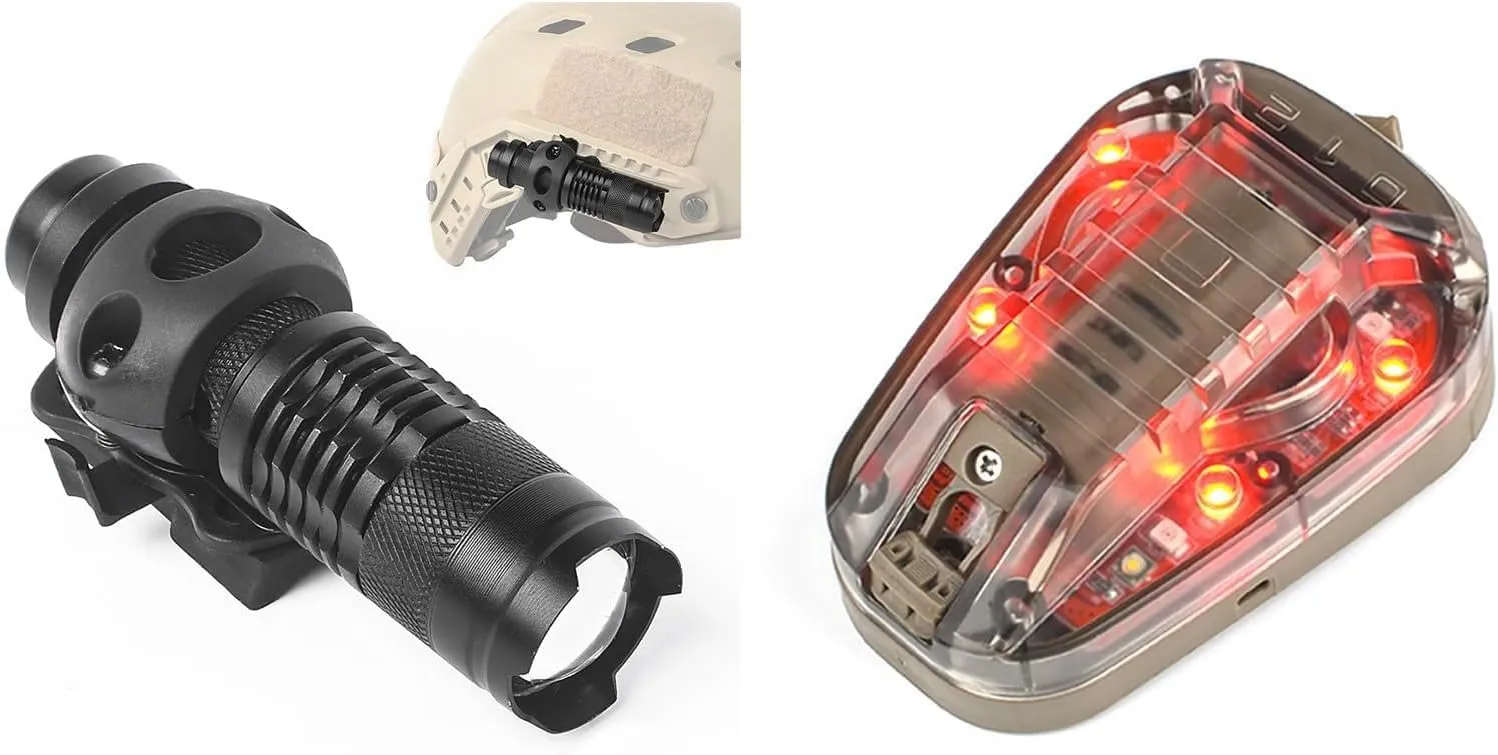 Mini Zoomable Tactical Flashlight   Survival Signal Light 4 Modes with Red Light   White LED   IR Constant/Strobe
