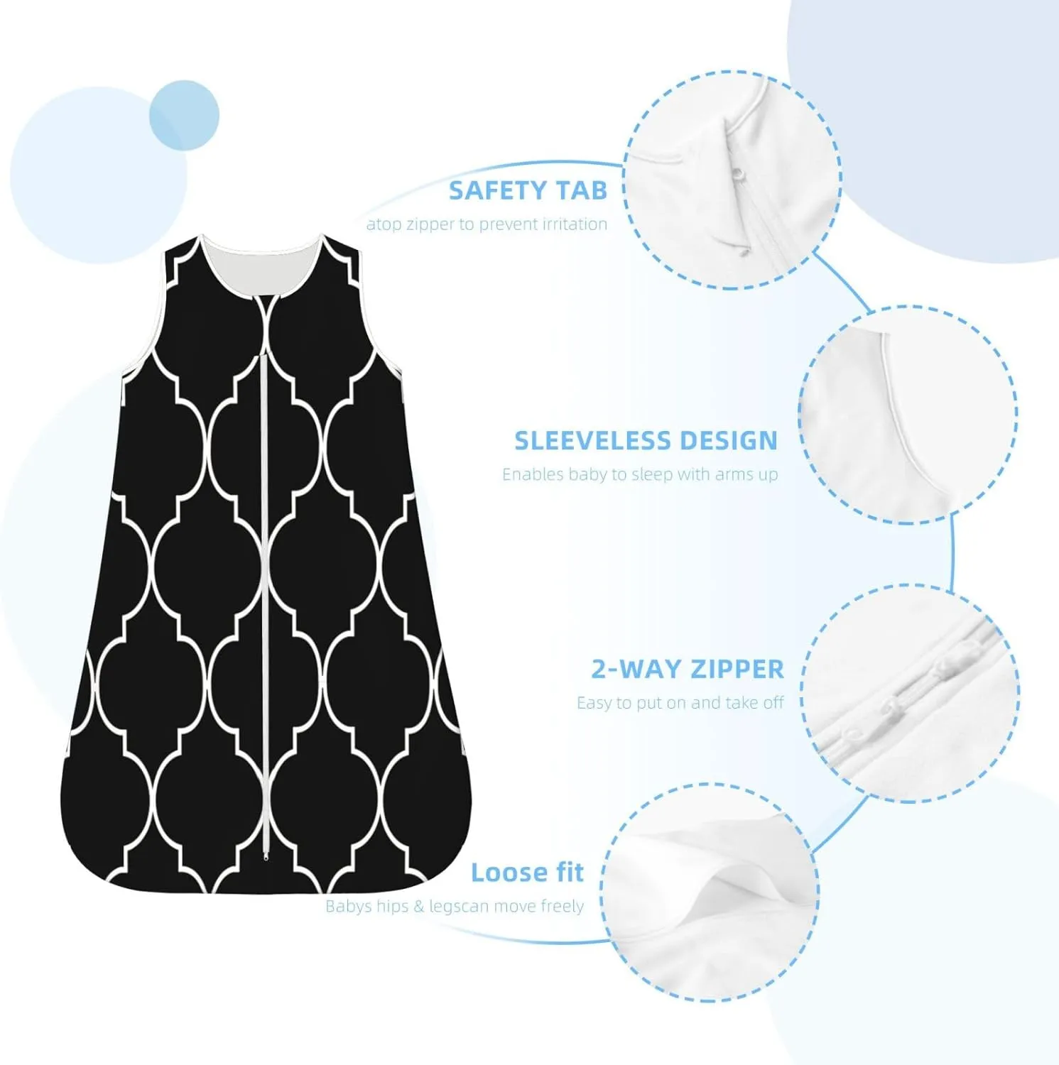 Minimalist Baby Sleep Sack 0-24 Months Sleeping Bag 2-Ways Zipper Wearable Blanket For Infant Toddler
