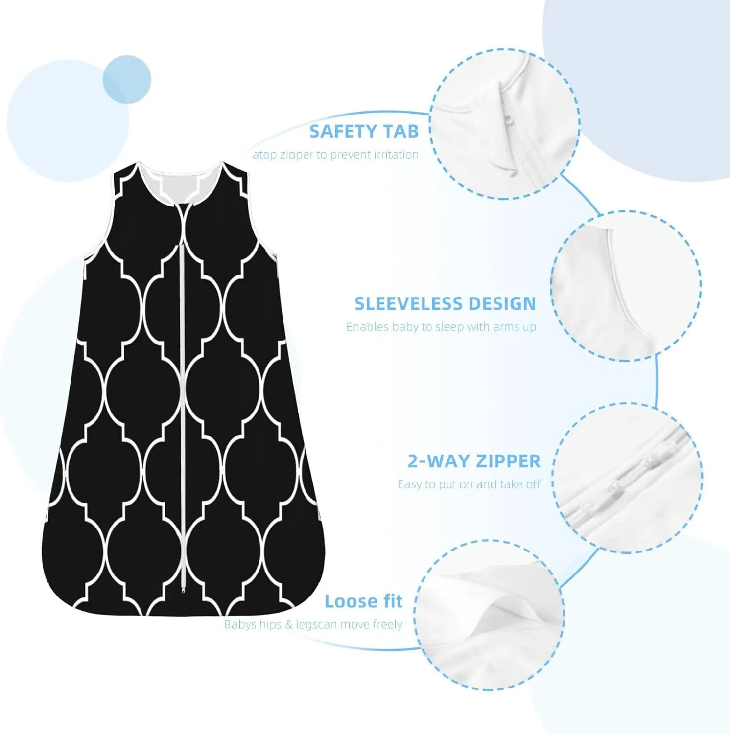 Minimalist Baby Sleep Sack 0-24 Months Sleeping Bag 2-Ways Zipper Wearable Blanket For Infant Toddler