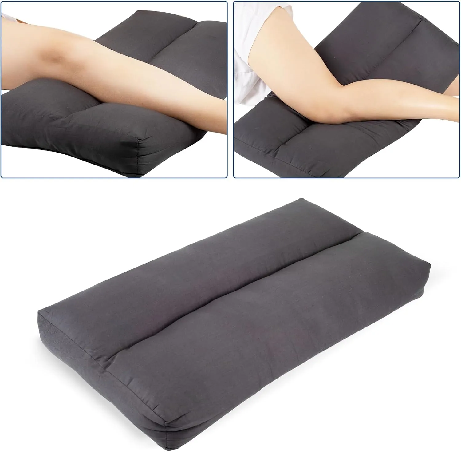 MINUPWELL Knee Pillow for Side Sleepers, 6" Leg Pillow for Side Sleeping, 100% Cotton Fabric Pillow for Between Knees While Sleeping - High Support Alternative for Relieving Leg, Back, and Knee Pain