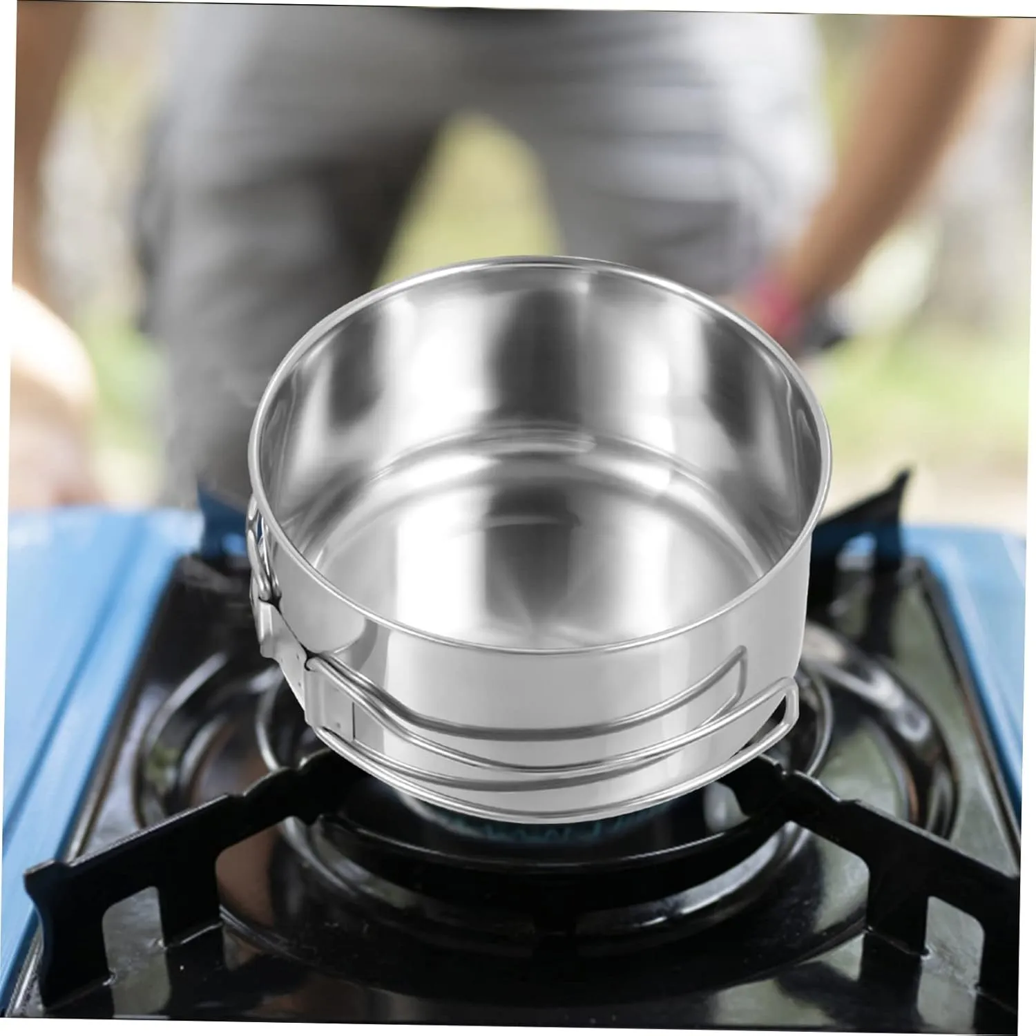 Mipcase Picnic Cooker Pot Stackable Camping Skillet Mini Camping Stove Cutlery Camping Stove Propane Picnic