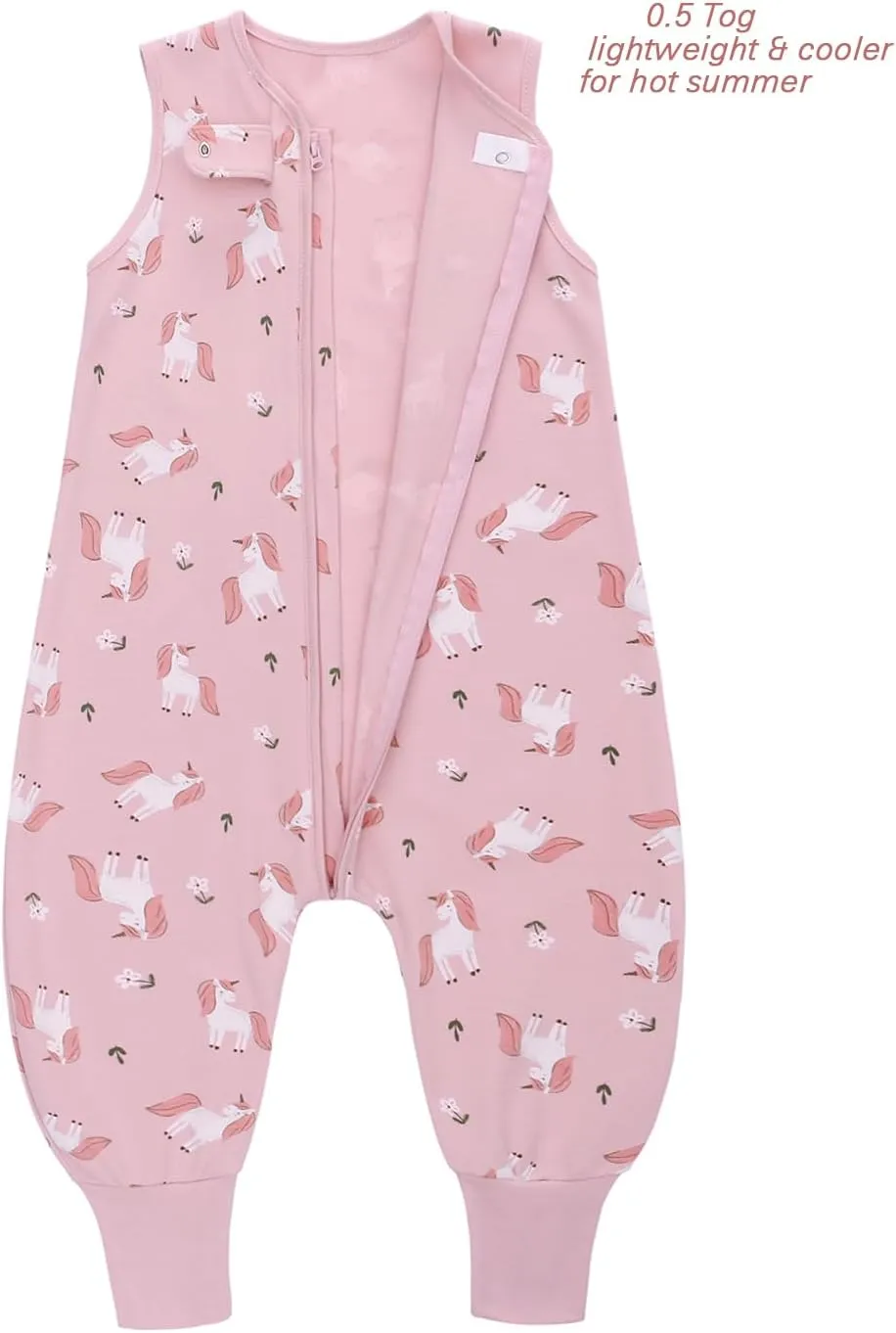 Miracle Baby Sleeping Sack with Feets TOG 0.5 100% Cotton Sleeveless Baby Wearable Blanket Baby Sleeping Bag