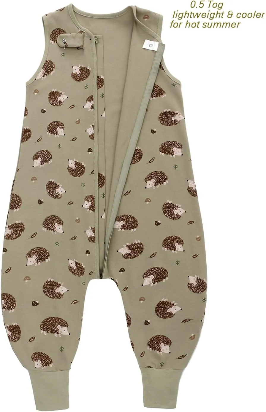 Miracle Baby Sleeping Sack with Feets TOG 0.5 100% Cotton Sleeveless Baby Wearable Blanket Baby Sleeping Bag