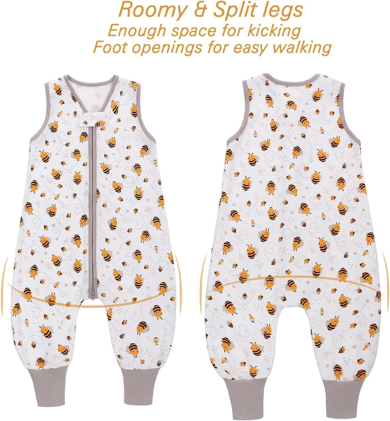 Miracle Baby Sleeping Sack with Feets TOG 0.5 100% Cotton Sleeveless Baby Wearable Blanket Baby Sleeping Bag