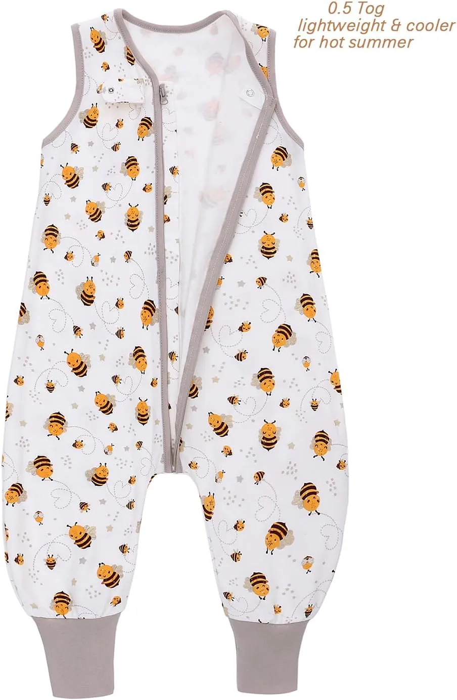 Miracle Baby Sleeping Sack with Feets TOG 0.5 100% Cotton Sleeveless Baby Wearable Blanket Baby Sleeping Bag