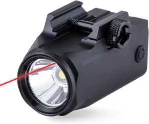 MLG-033 Red/Green Laser Light Flashlight Sight Combo (Rechargeable)，LED 600 Lumens Tactical Flashlight with Laser，Compact Rail Mount Tactical Flashlight Laser Beams，with Strobe Mode