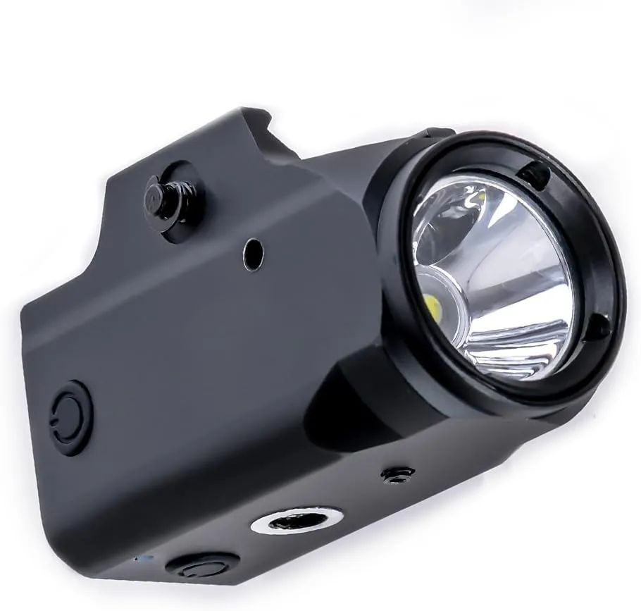 MLG-033 Red/Green Laser Light Flashlight Sight Combo (Rechargeable)，LED 600 Lumens Tactical Flashlight with Laser，Compact Rail Mount Tactical Flashlight Laser Beams，with Strobe Mode