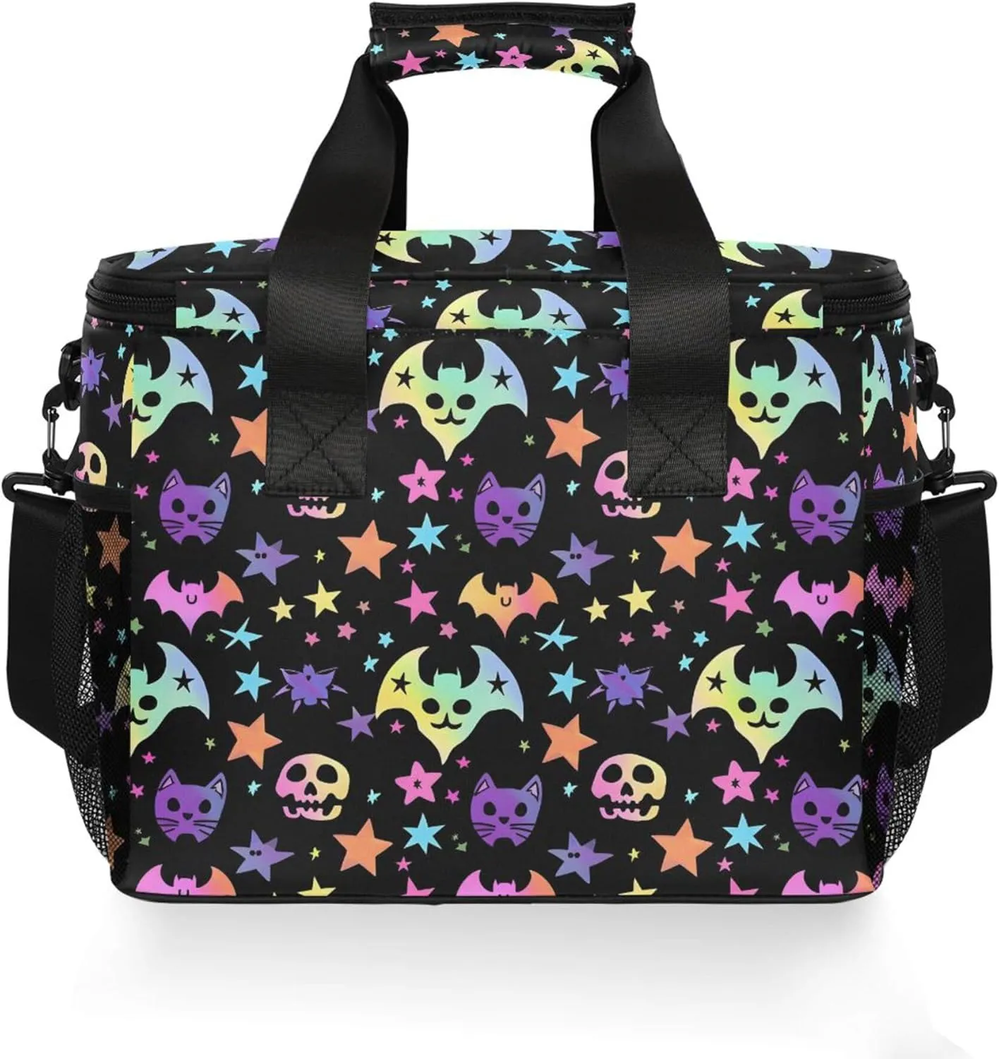 MNSRUU Cooler Bag Gothic Skull Rose Soft Cooler Bag Insulated Lunch Totes Picnic Bag Beach Cooler Lunch Box Container with Adjustable Shoulder Strap