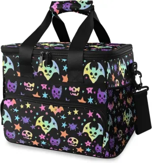 MNSRUU Cooler Bag Gothic Skull Rose Soft Cooler Bag Insulated Lunch Totes Picnic Bag Beach Cooler Lunch Box Container with Adjustable Shoulder Strap