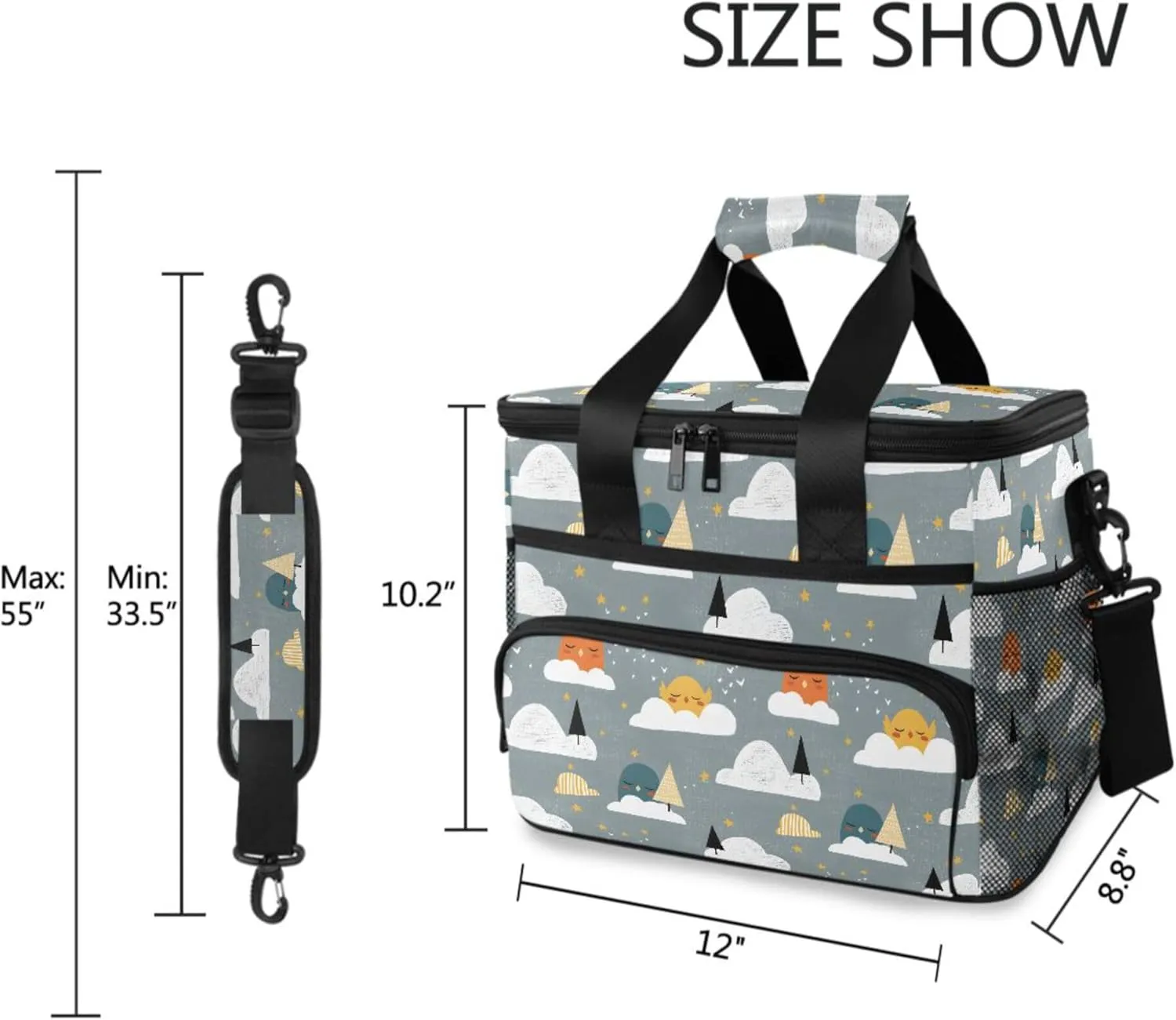 MNSRUU Cooler Bag Retro Ethnic Soft Cooler Bag Insulated Lunch Totes Picnic Bag Beach Cooler Lunch Box Container with Adjustable Shoulder Strap