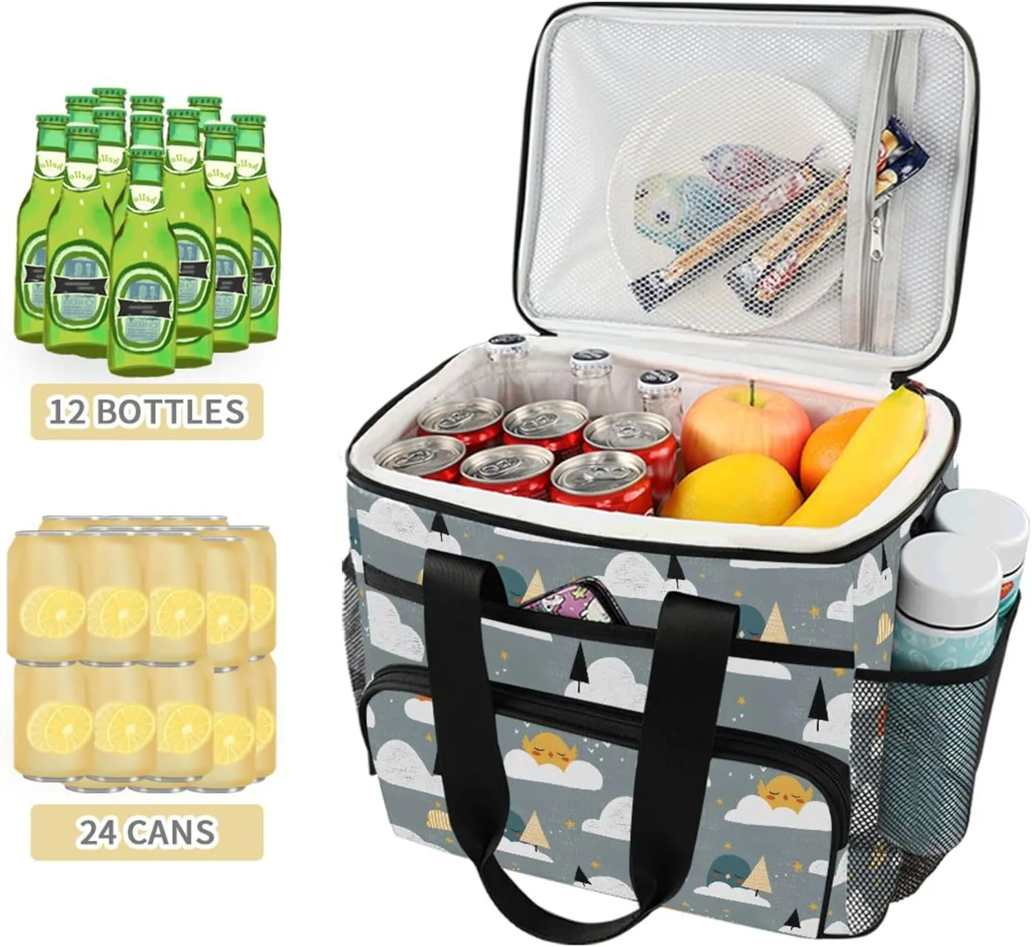 MNSRUU Cooler Bag Retro Ethnic Soft Cooler Bag Insulated Lunch Totes Picnic Bag Beach Cooler Lunch Box Container with Adjustable Shoulder Strap