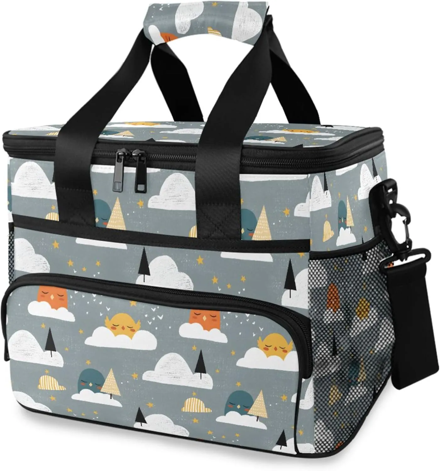 MNSRUU Cooler Bag Retro Ethnic Soft Cooler Bag Insulated Lunch Totes Picnic Bag Beach Cooler Lunch Box Container with Adjustable Shoulder Strap