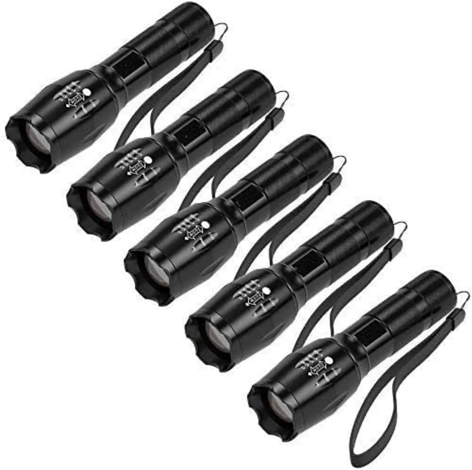 MODOAO LED Flashlights High Lumens 1500LM Waterproof Tactical Flashlight with 5 Light Modes for Hiking, Camping, Emergency Outdoor Use (5 Pack)