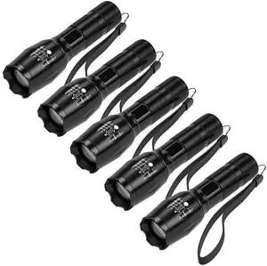 MODOAO LED Flashlights High Lumens 1500LM Waterproof Tactical Flashlight with 5 Light Modes for Hiking, Camping, Emergency Outdoor Use (5 Pack)