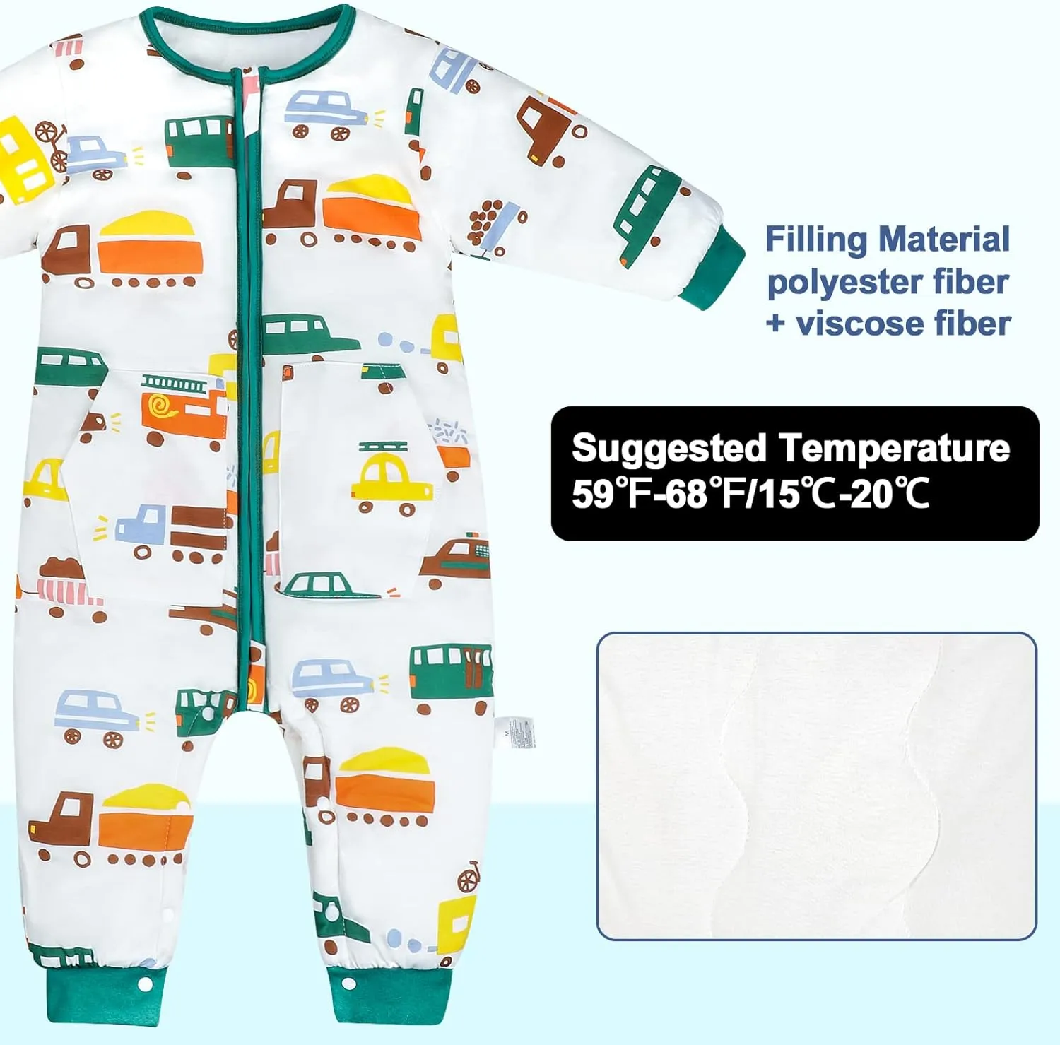MOEMOE BABY Sleep Sack 0.5/2.5Tog Baby Sleeping Bag with Feet Legs Breathable Wearable Blanket Toddler Sleep Bag