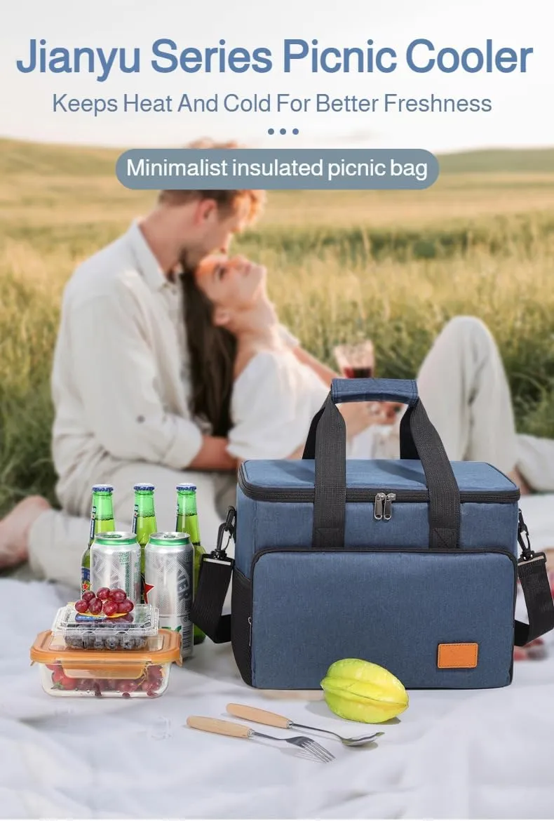 [Mokcoliy]【Lar Insulated Cooler Bag】 - 3-Layer Thermal ion, 12  Hours Retention, Suitable for Ouoor Activities - Lk-Proof, Portable, and Slish Design