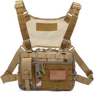 Molle Admin Pouch with Laser Cutting Loop,Car EDC EMT Molle Pouches, Large Capacity Tactical Pouch, EDC Pouch Organizer Include US Flag