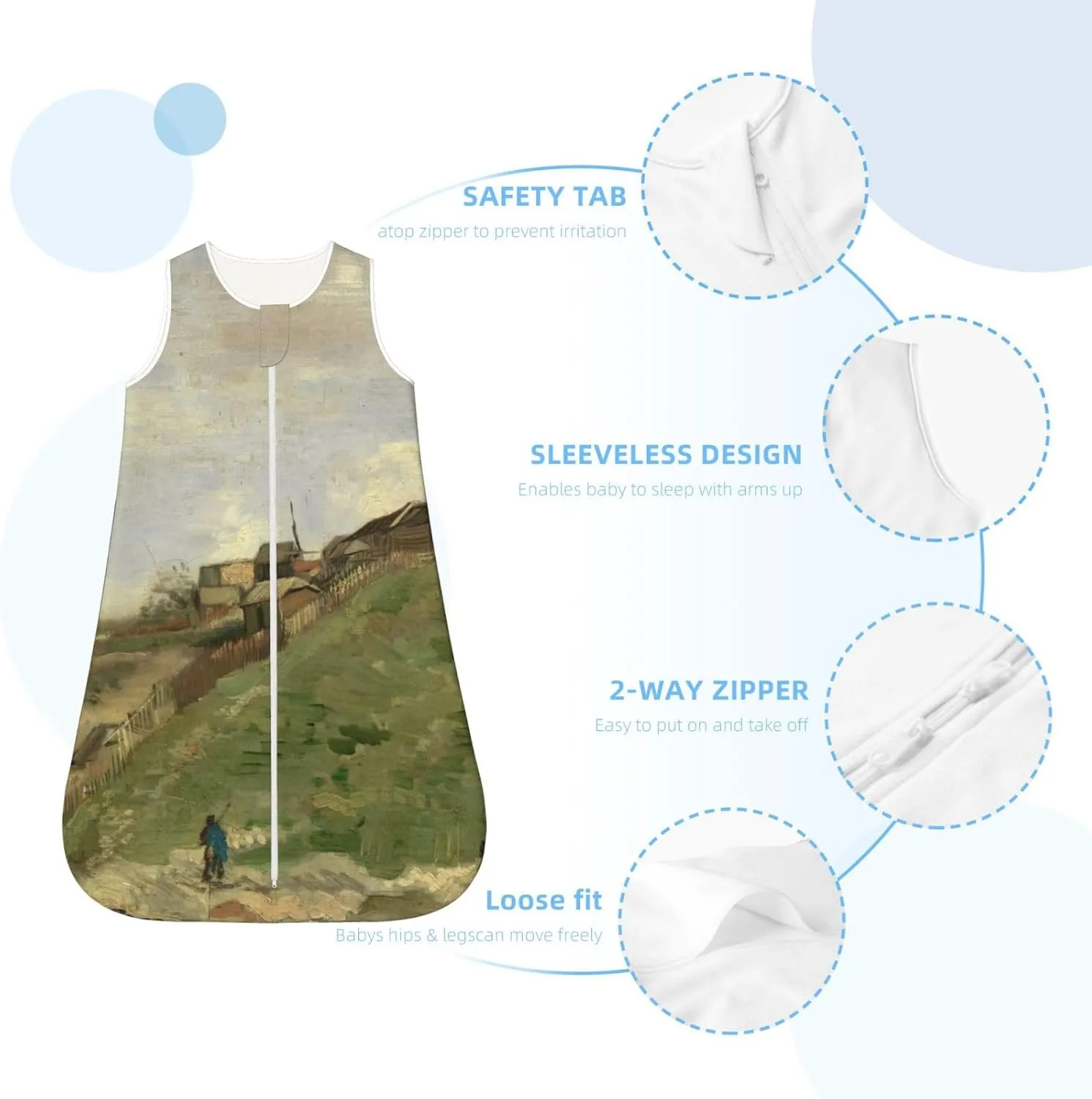 Montmartre Stone Quarry Baby Sleep Sack 0-24 Months Sleeping Bag 2-Ways Zipper Wearable Blanket For Infant Toddler