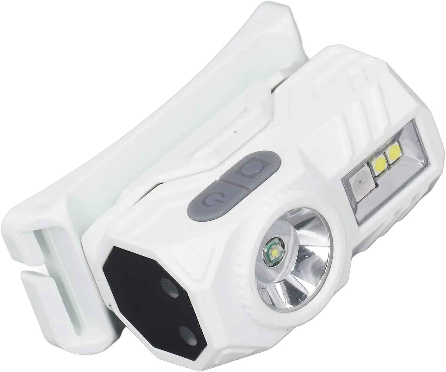 Motion Sensor Headlamp High Brightness Magnetic LED Light Headband Cap Clip Outdoor (White)