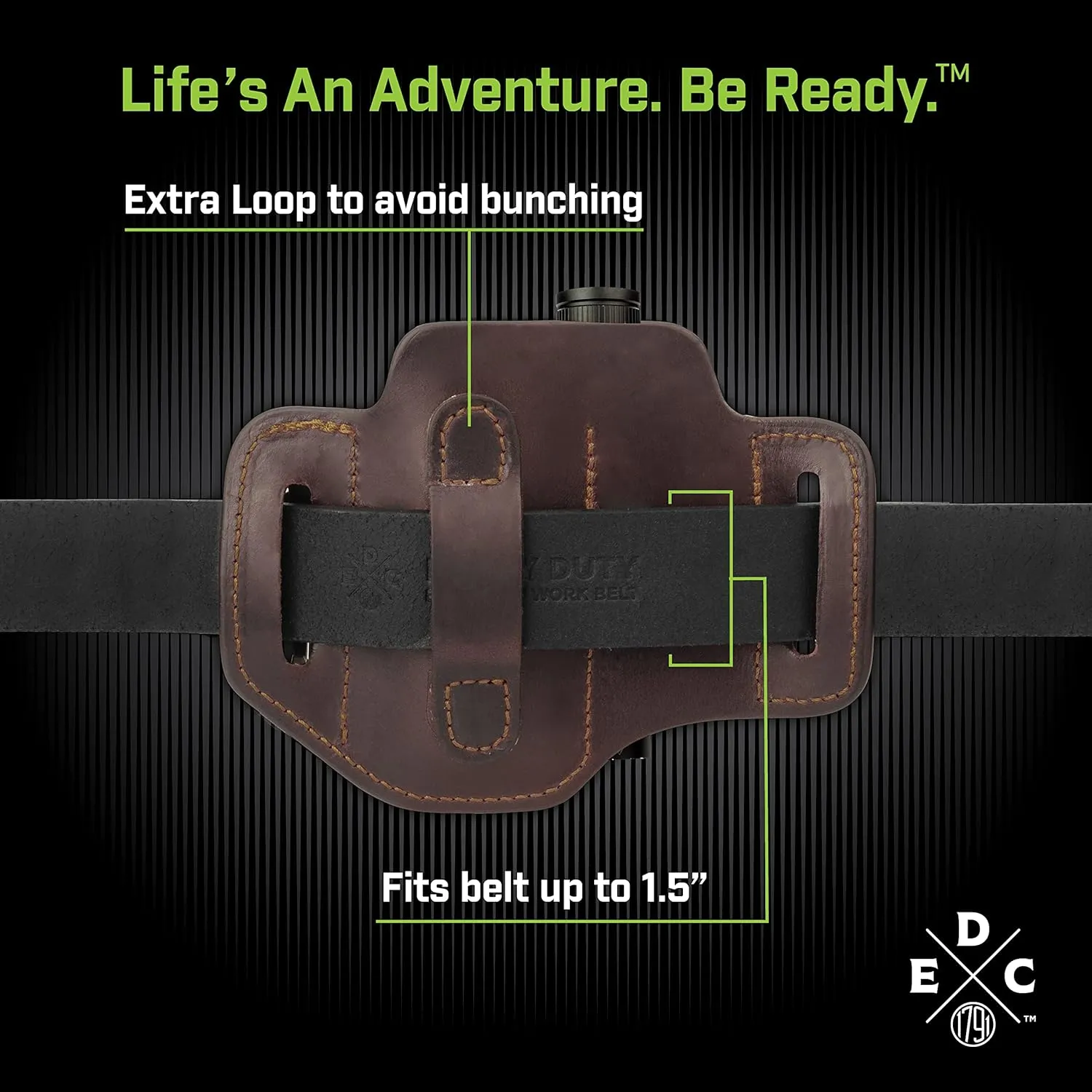 Multitool & Flashlight Holster, Leather EDC Organizer Belt Pouch Fits Multitool, Knife, Flashlight, Keys - Compatible with Heavy Duty Leatherman, Gerber, SOG