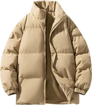 Muscularfit Men's Winter Jacket Heavyweight Quilted Puffer Parka Coat Lightweight Water-Resistant Snap Front Puffer Jackets