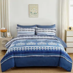 Mybedsoul 7 Pieces Comforter Set King Size Bed in a Bag Boho Bedding Set Soft Lightweight Microfiber Bohemian Bed Set with Pillowcases & Shams for All Season (King,104"x90")