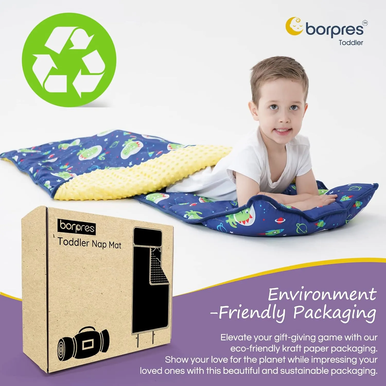 Nap Mat with Pillow Blanket Set: Sleeping Mats for Toddler Kids - Thick Large Roll up Slumber Bag for Daycare Preschool Kindergarten Boys Girls