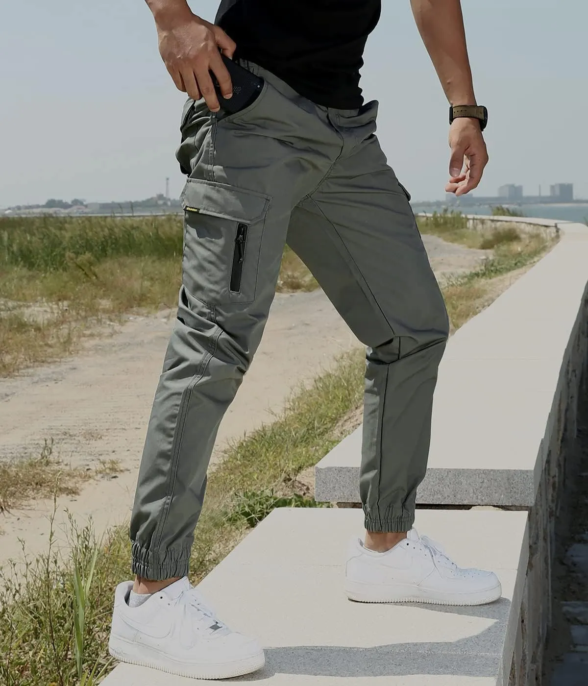 NAVEKULL Men's Camouflage Tactical Pants Waterproof Lightweight Ripstop Outdoor Hiking Tapered Cargo Pants
