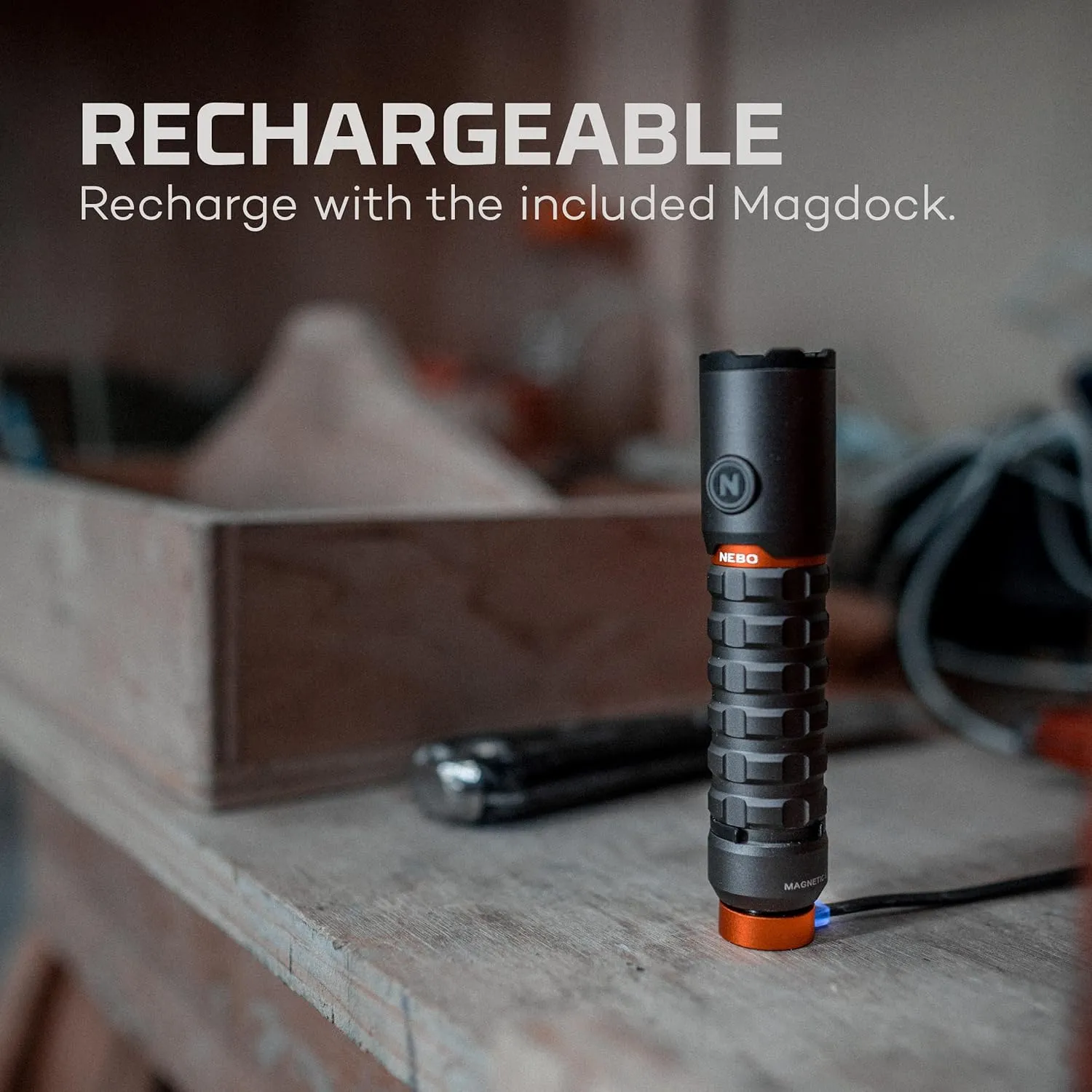 NEBO Redline Torchy 2K, 2000 Lumen Pocket, Rechargeable LED, Water & Impact Resistant Flashlight for EDC with Smart Power Control, Power Memory Recall, Removable Clip for Camping, Hunting, Hiking