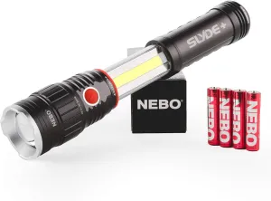 Nebo Slyde Rechargeable Flashlight with Work Light | Rechargeable Flashlight with 4 Light Modes and a Magnetic Base
