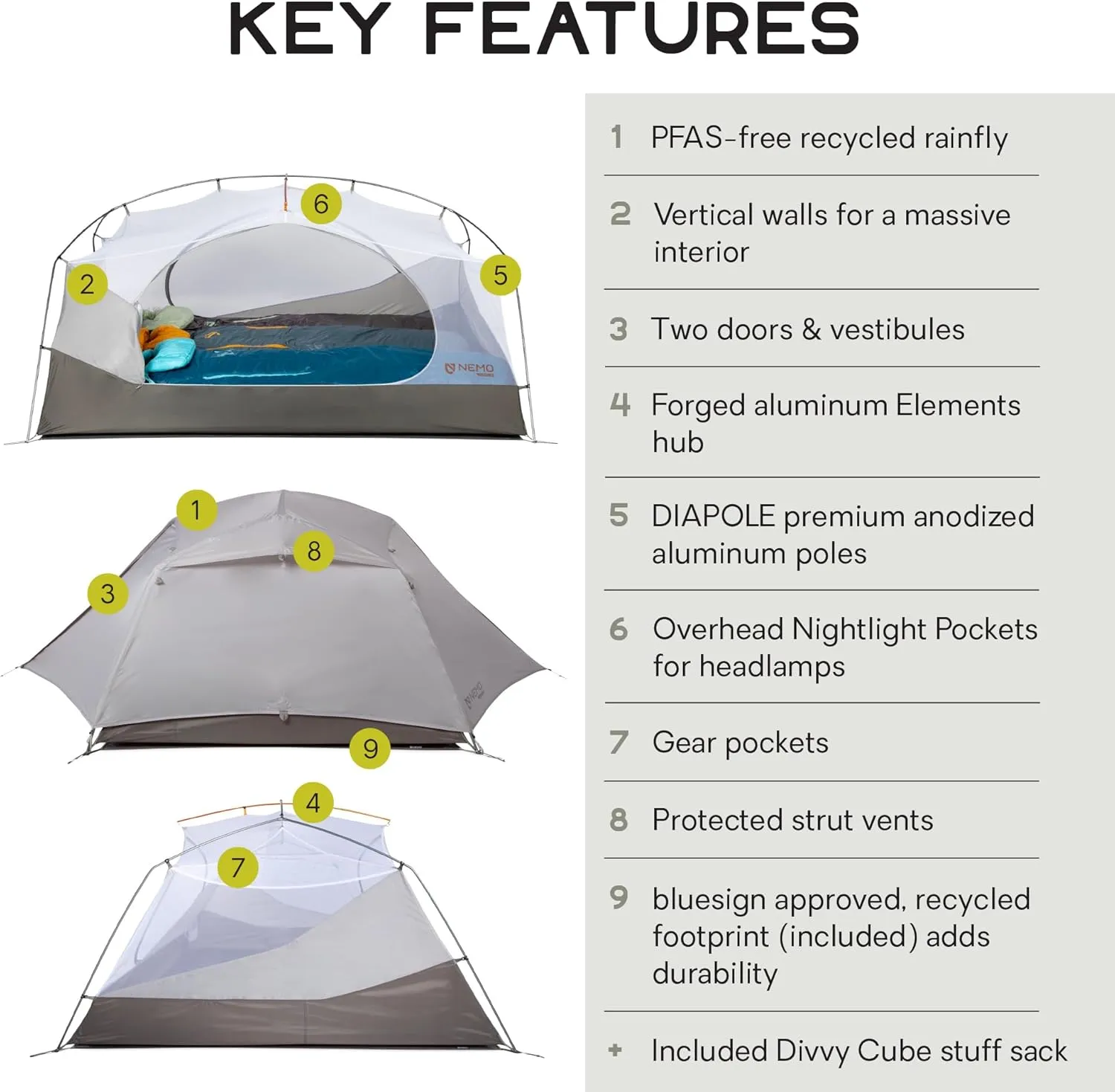 NEMO Equipment Aurora Backpacking Tent & Footprint