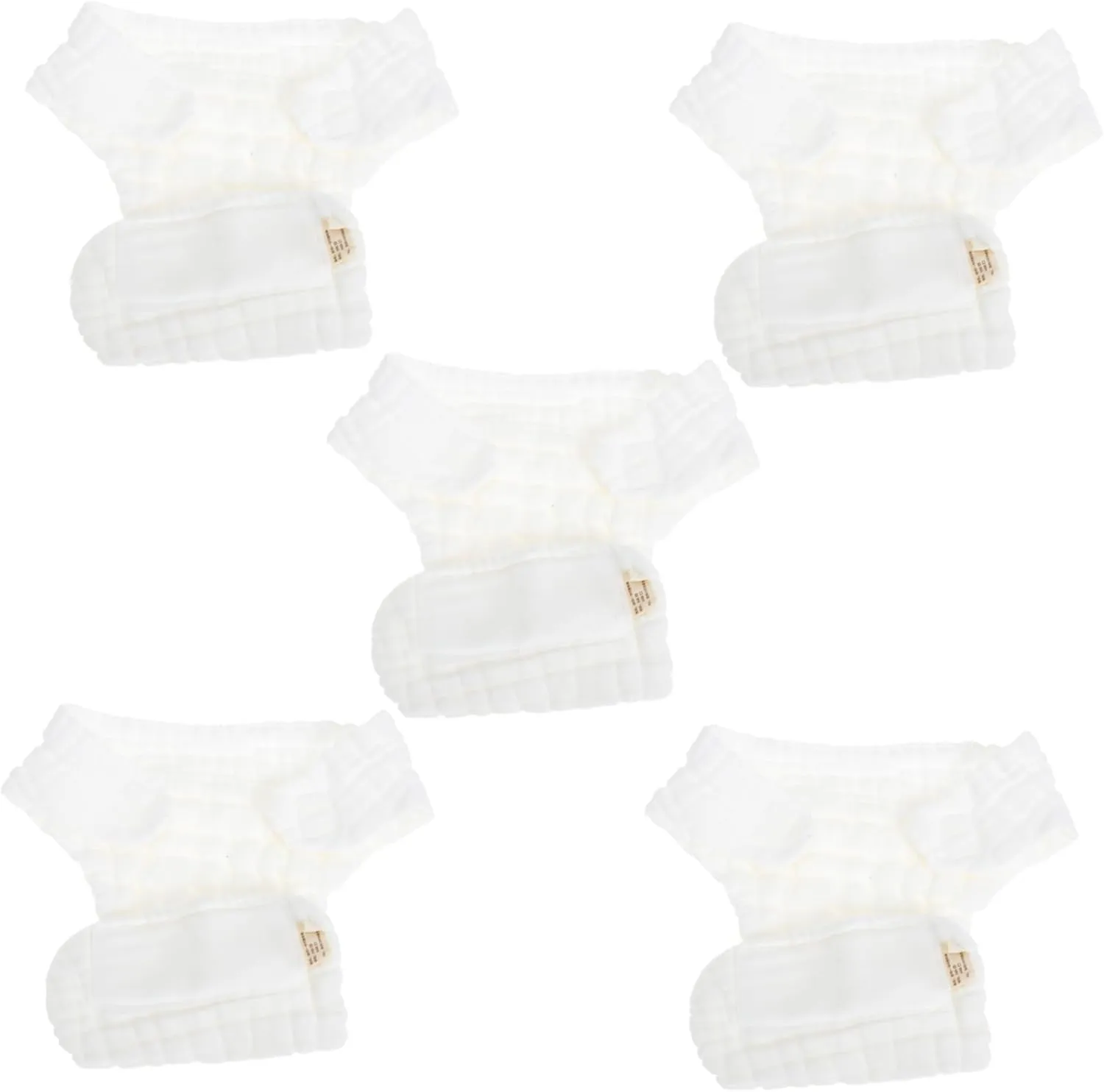 Newborn Size Cloth Diaper White Newborn Diapers Reusable Soft Breathable 5pcs Pack