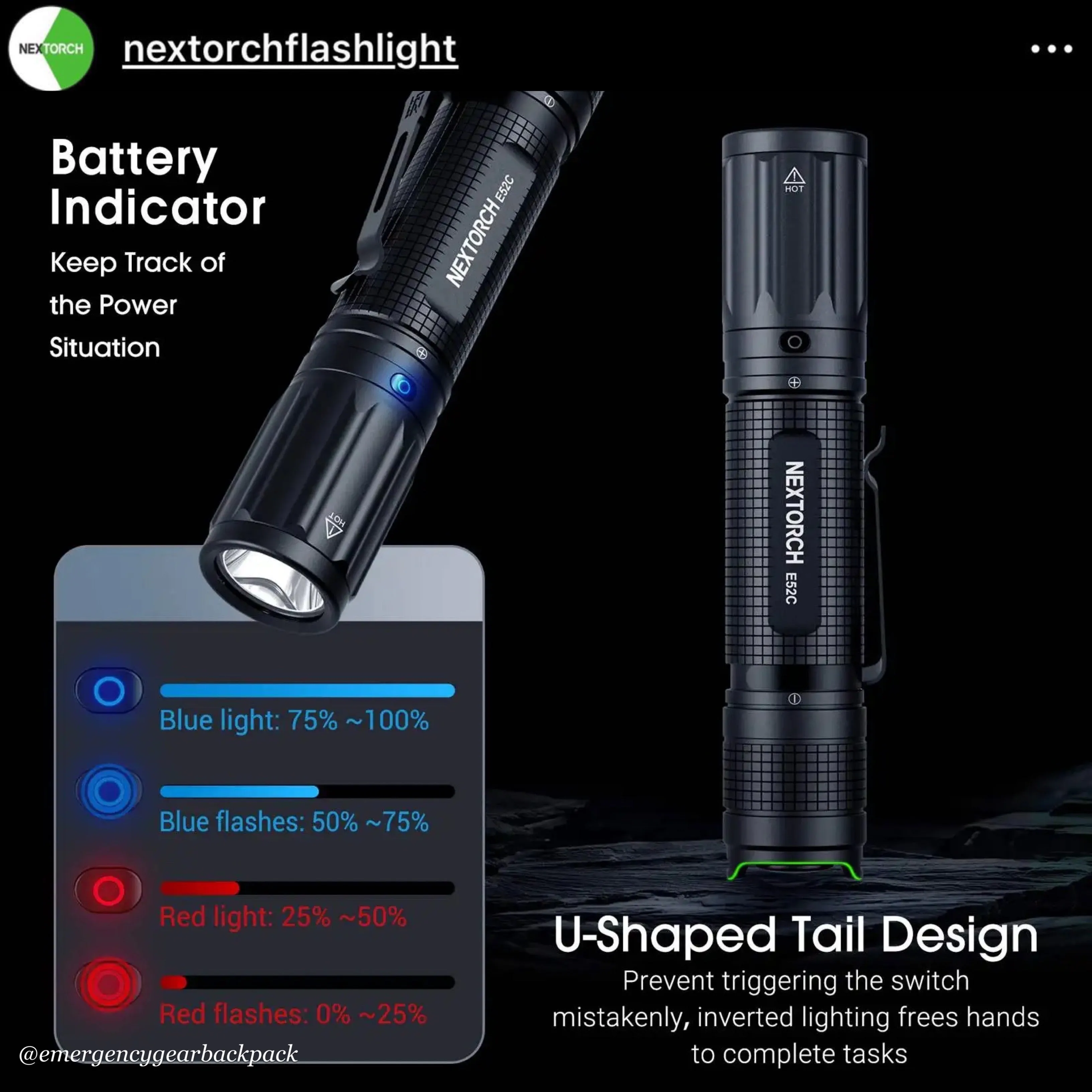 NEXTORCH E52C 3000LMS 210M Outdoor Flashlight
