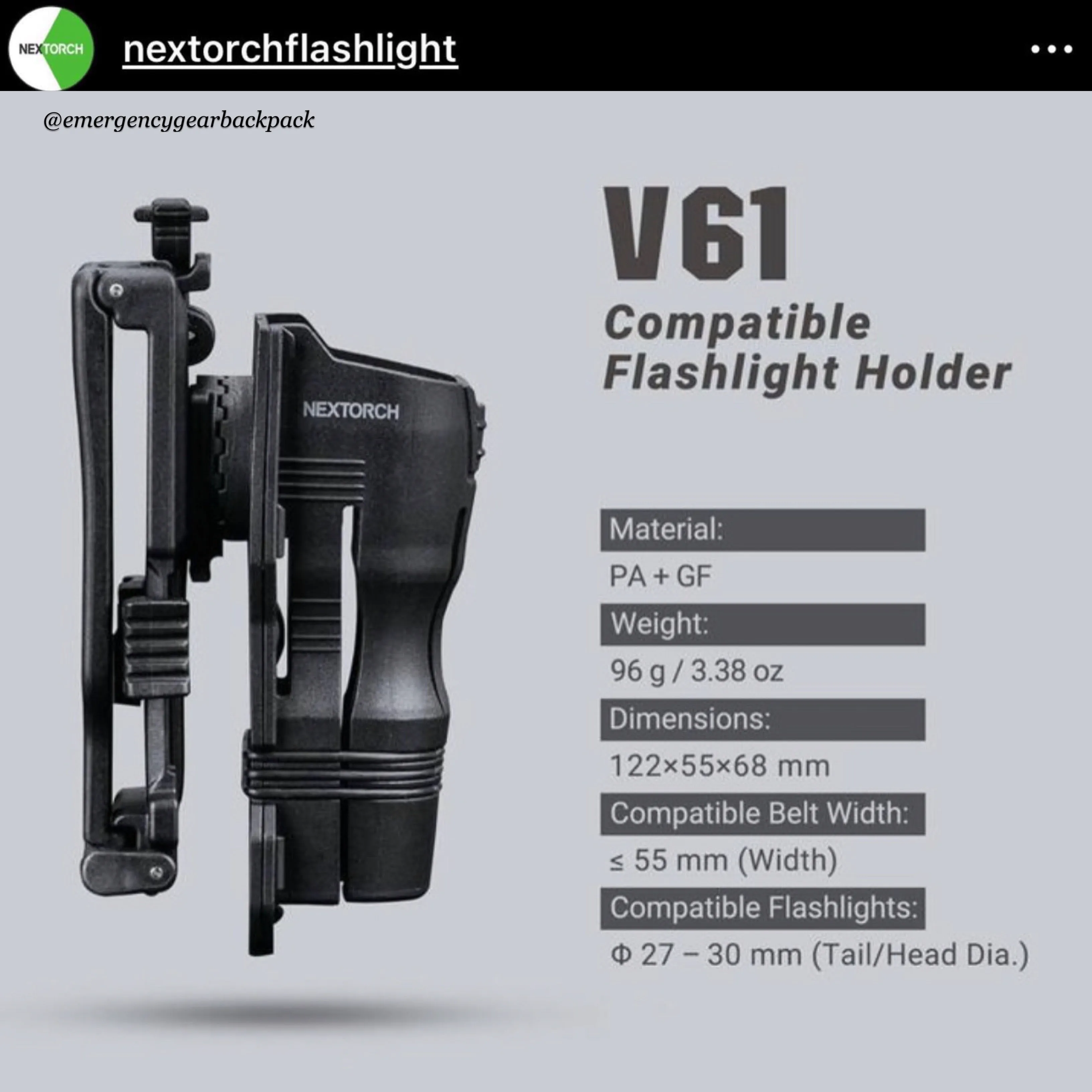 NEXTORCH E52C 3000LMS 210M Outdoor Flashlight