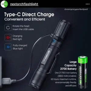 NEXTORCH E52C 3000LMS 210M Outdoor Flashlight