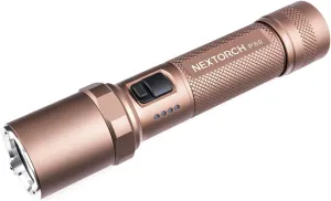 NEXTORCH P80 Rechargeable Flashlight High Lumens, 1600 Lumens LED Tactical Flashlight with 5 Modes & Strobe for Night Duty, Outdoor Adventure, Self-Protection, Daily Use (Wolf Brown)