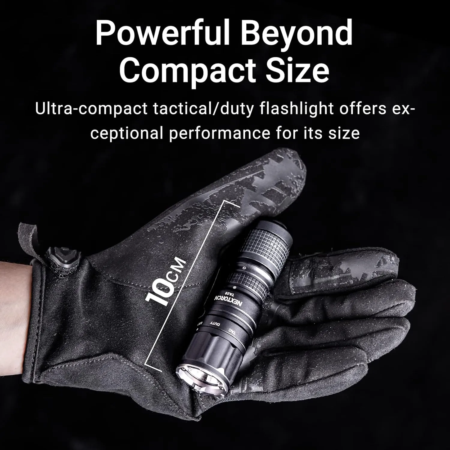 NEXTORCH TA20 Set Tactical Flashlight High Lumens, 1000 Lumens Powerful Emergency Rechargeable Compact Flashlight with 3 Modes & Strobe & Ceramic Glass Breaker, Tactical Rings included for Outdoor Use