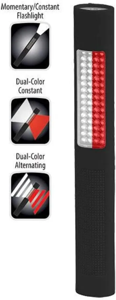 Nightstick NSP-1172 LED Safety Light & Flashlight - White & Red Floodlight,Black
