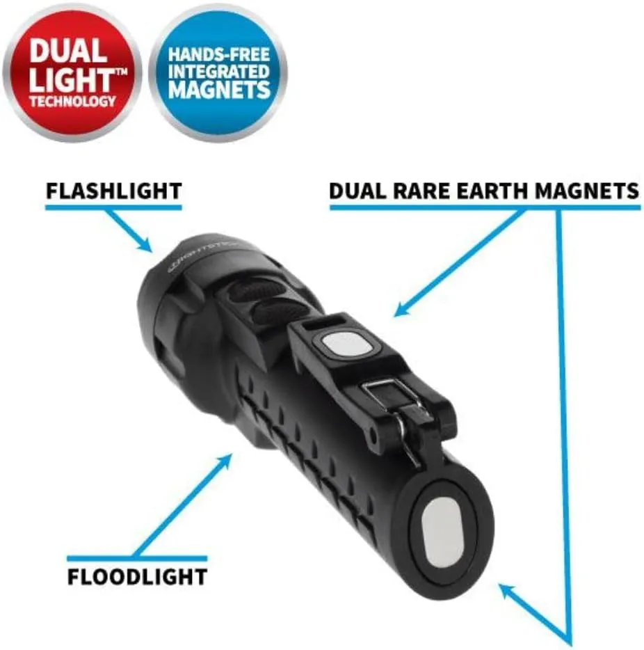 Nightstick NSP-2422B Dual-Light with Dual Magnet, Multi-Purpose , Black