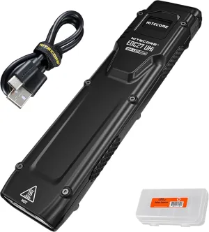 Nitecore EDC27 UHi 3100 lumens Flat EDC Flashlight, USB-C Rechargeable, High Lumen Slim with Digital Display and Organizer