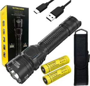 Nitecore MH25 PRO Multitask Hybrid Series Rechargeable Flashlight -3300 lumens w/Extra NL2153HP Batteries and Eco-Sensa USB Charging Cable