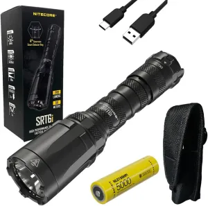 Nitecore SRT6i High Performance SmartRing Rechargeable Flashlight - 2100 Lumens w/Battery, Holster and Eco-Sensa USB-C Charging Cable Included