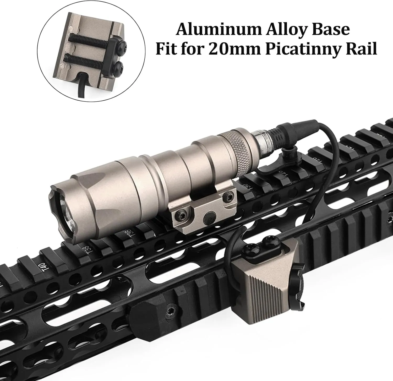 NOBUHIRO Remote Pressure Switch Compatible with M300 M600 Tactical Flashlight, Metal Tactical Light Switch Weapon Light Switch Mounted for 20mm Picatinny Rail