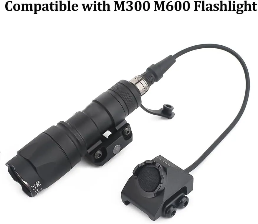 NOBUHIRO Remote Pressure Switch Compatible with M300 M600 Tactical Flashlights, Metal Tactical Light Switch Weapon Light Switch Mounted for 20mm Picatinny Rail
