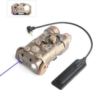NOBUHIRO Upgrade Metal Airsoft PEQ Box Tactical Aiming Laser Sight, 10 Modes with Red/Green Laser White Light IR Laser for Strobe/Constant/Momentary Modes, Fit for AEG GBB CQB Picatinny Rail