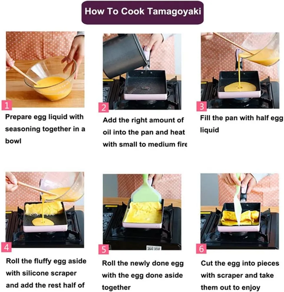 Nonstick Pan-Square Pan,Egg Roll Pan-Rectangle Frying Pan-Small Frying Egg Pan, Easy to Clean,6.3 x 7.8 inch