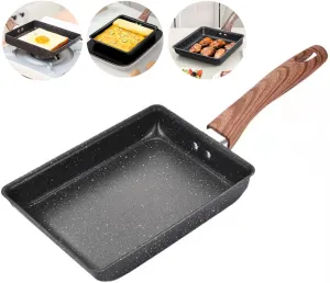 Nonstick Pan-Square Pan,Egg Roll Pan-Rectangle Frying Pan-Small Frying Egg Pan, Easy to Clean,6.3 x 7.8 inch